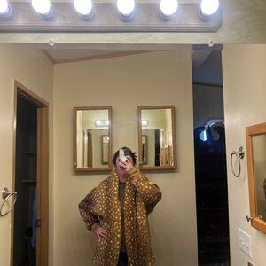 Brown Deer Pattern Women's Coat